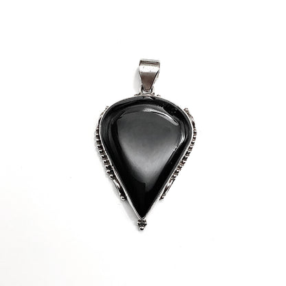 Big Black Onyx Stone Pendant