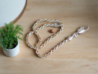 Slim 2mm Sterling Silver Rope Chain Bracelet for Men or Women