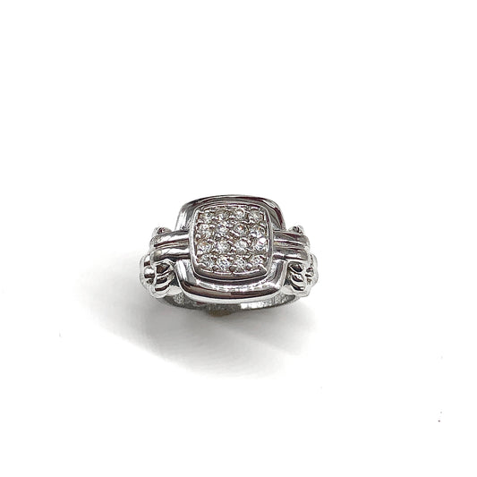 Sz6 Sterling Silver Cz Statement Ring - Perfectly Imperfect