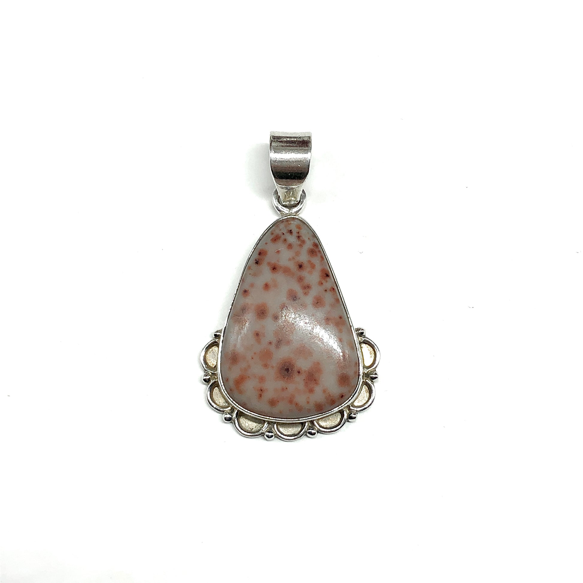 Sterling Silver Pendant, Burnt Orange Jasper 925 Silver Pendant