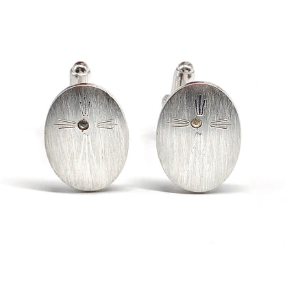 Mens Toggle Cuff links - Vintage Anson Cufflinks, Etched Cross Cuff links, Sterling Silver Cuff links