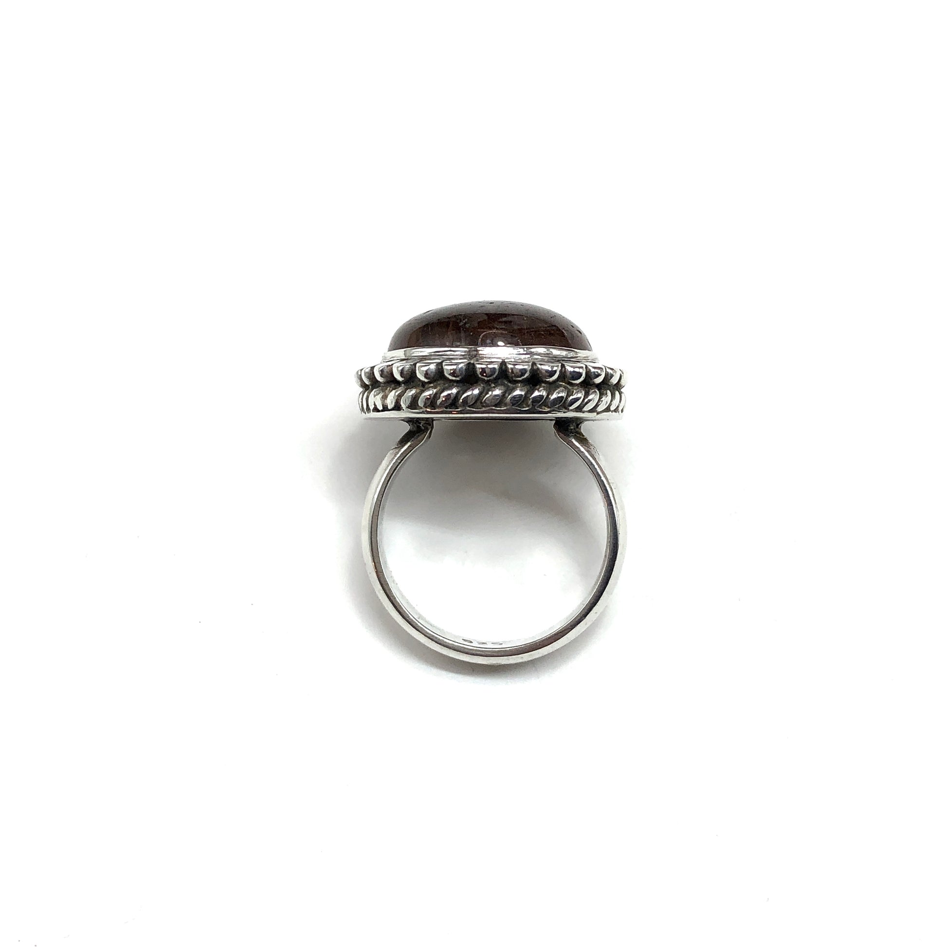 Silver ring with a dark stone for sale online