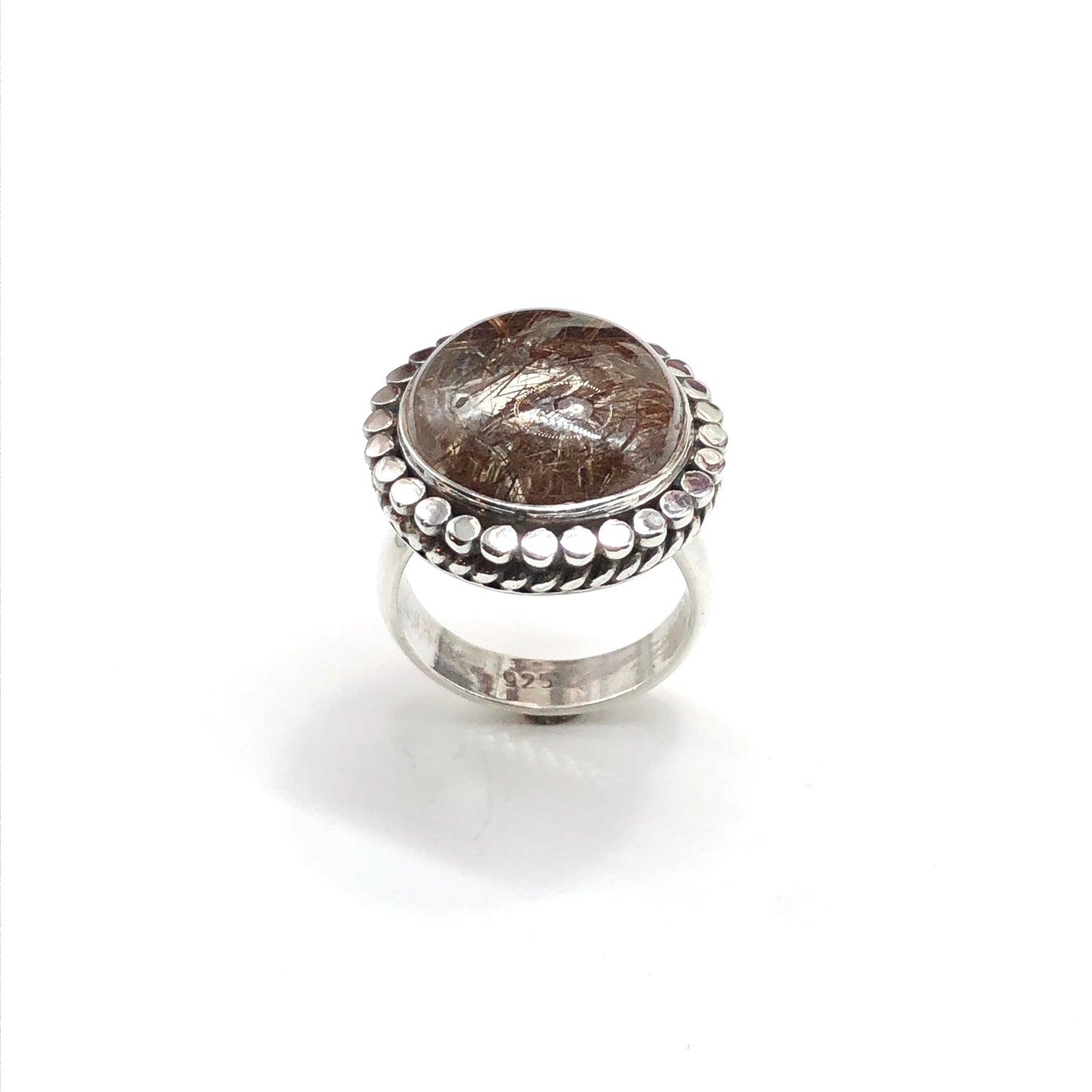 Sterling Silver Rutilated Quartz Stone Ring for sale online