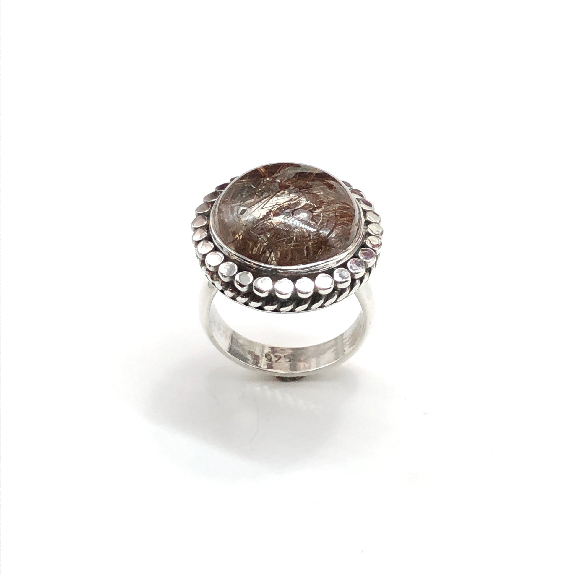 Sterling Silver Rutilated Quartz Stone Ring for sale online