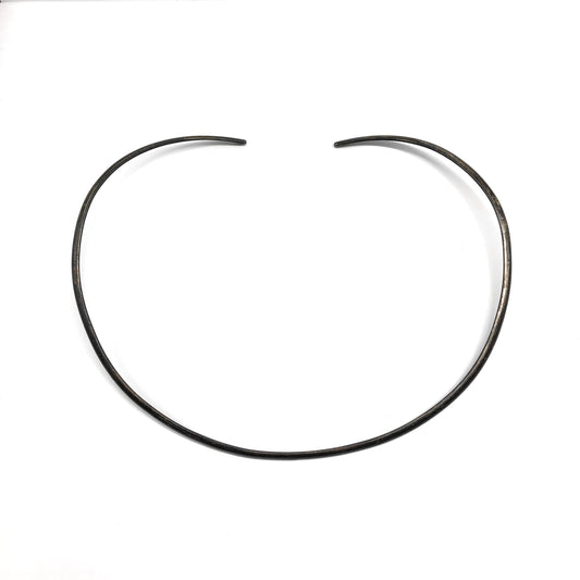 Vintage Oxidized Sterling Silver Collar Necklace