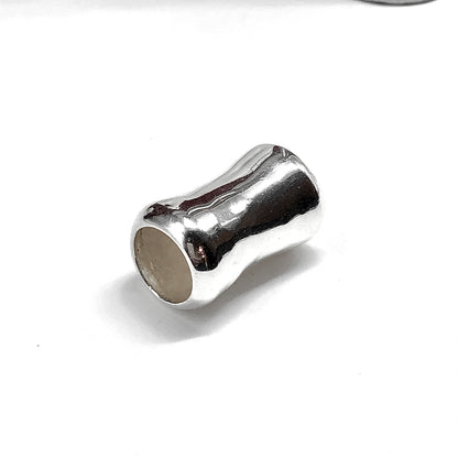 Vintage Sterling Silver Pendant, Cylinder Style, Silver Slide Pendant, Large Tube Bracelet Charm