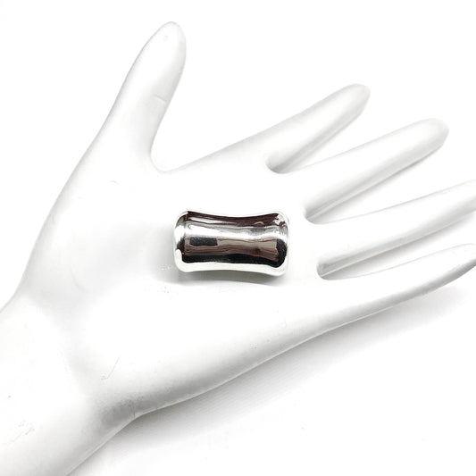 Vintage Sterling Silver Slide Pendant, Barrel Style, Silver Tube Pendant, Large Tube Bracelet Charm