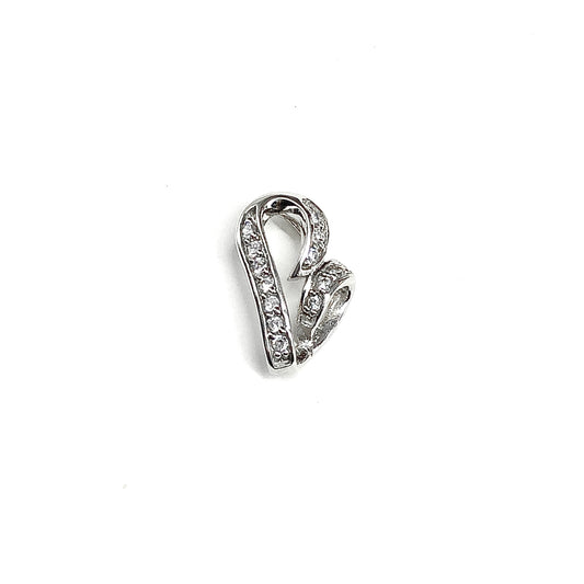 Womens Sterling Silver Heart Pendant, Wear Two Ways, Elegant 925 Silver Open Heart Charm, Discount Estate Jewelry online
