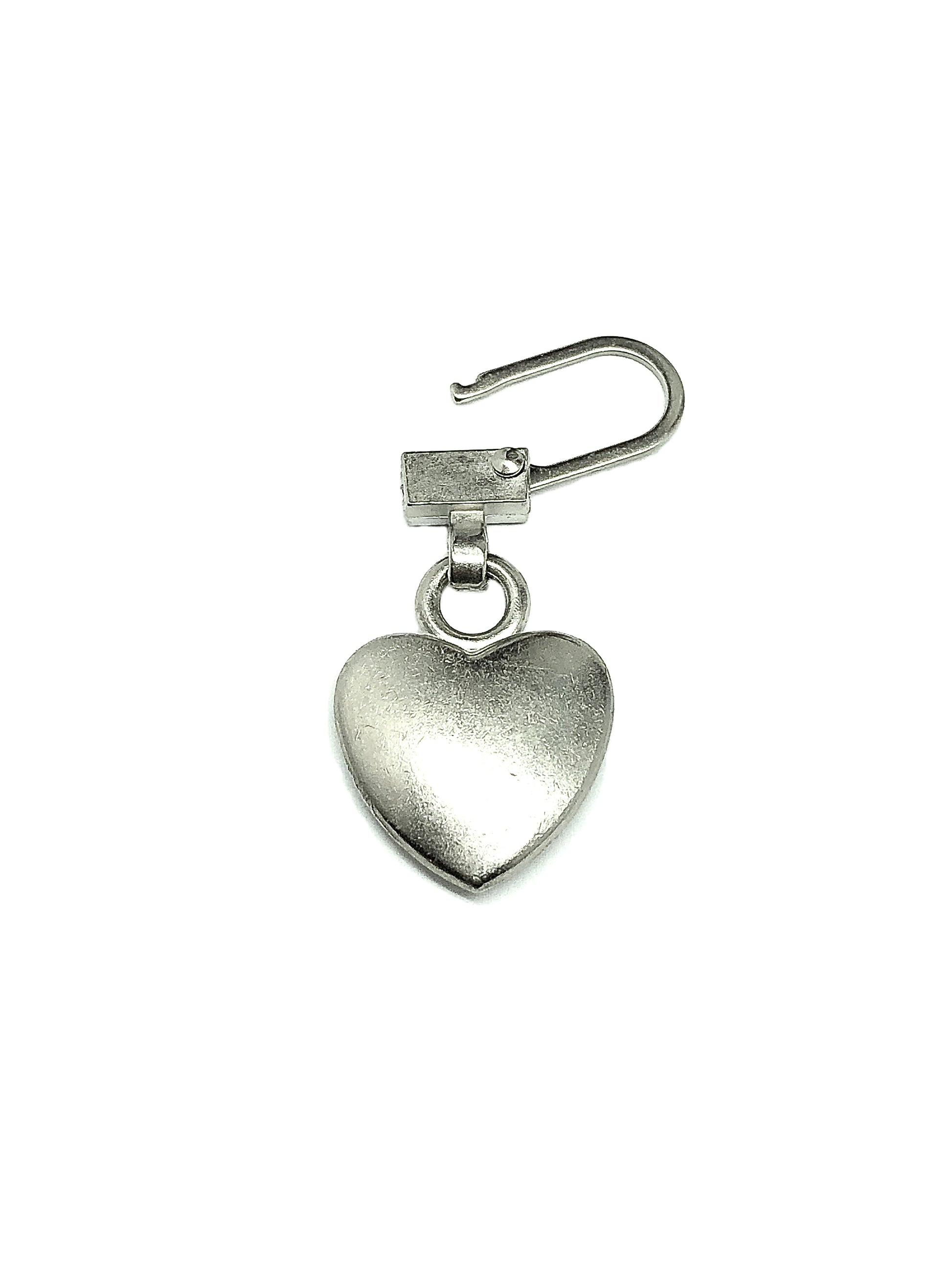 Zipper Repair Charm - Rustic Silver Heart Zipper Charm or Accessorize anything it can clip to! - Blingschlingers USA