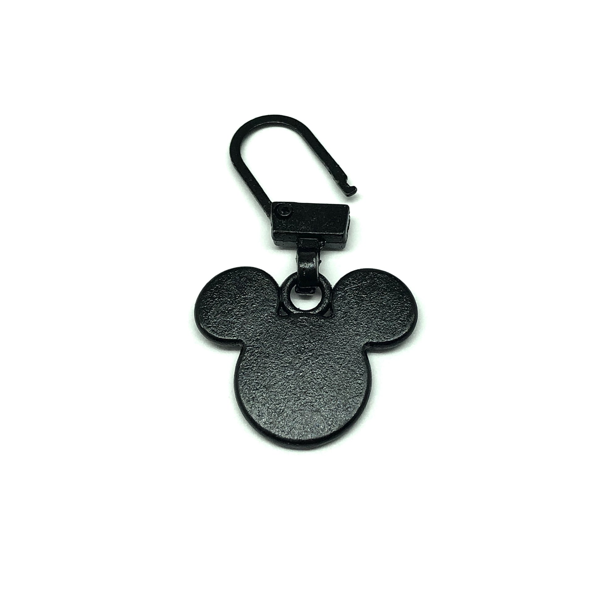 Mickey Mouse Silhouette Zipper Repair Charm Rustic Black, for
