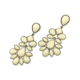 Fashion Jewelry - Womens used Big Stylish Gold Creamy Ivory Color Stone Dangle Earrings
