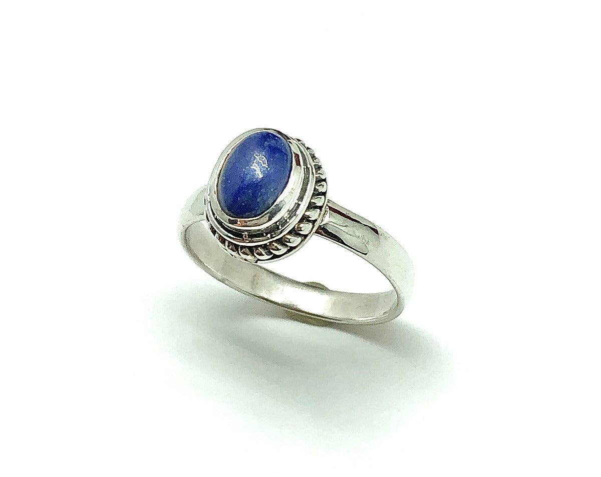 Stone Ring Striking Blue Lapis in Sterling Silver sz7