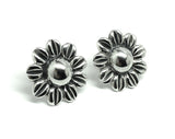 Blingschlingers Estate Jewelry - Womens Sterling Silver Delightful Domed Sunflower Earrings