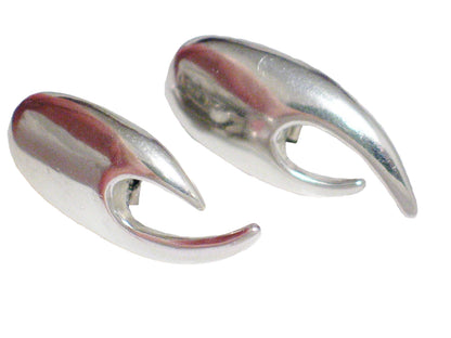 Sterling Silver Earrings, Womens Modernist Bold Edgy Style Long Drop Statement Earrings