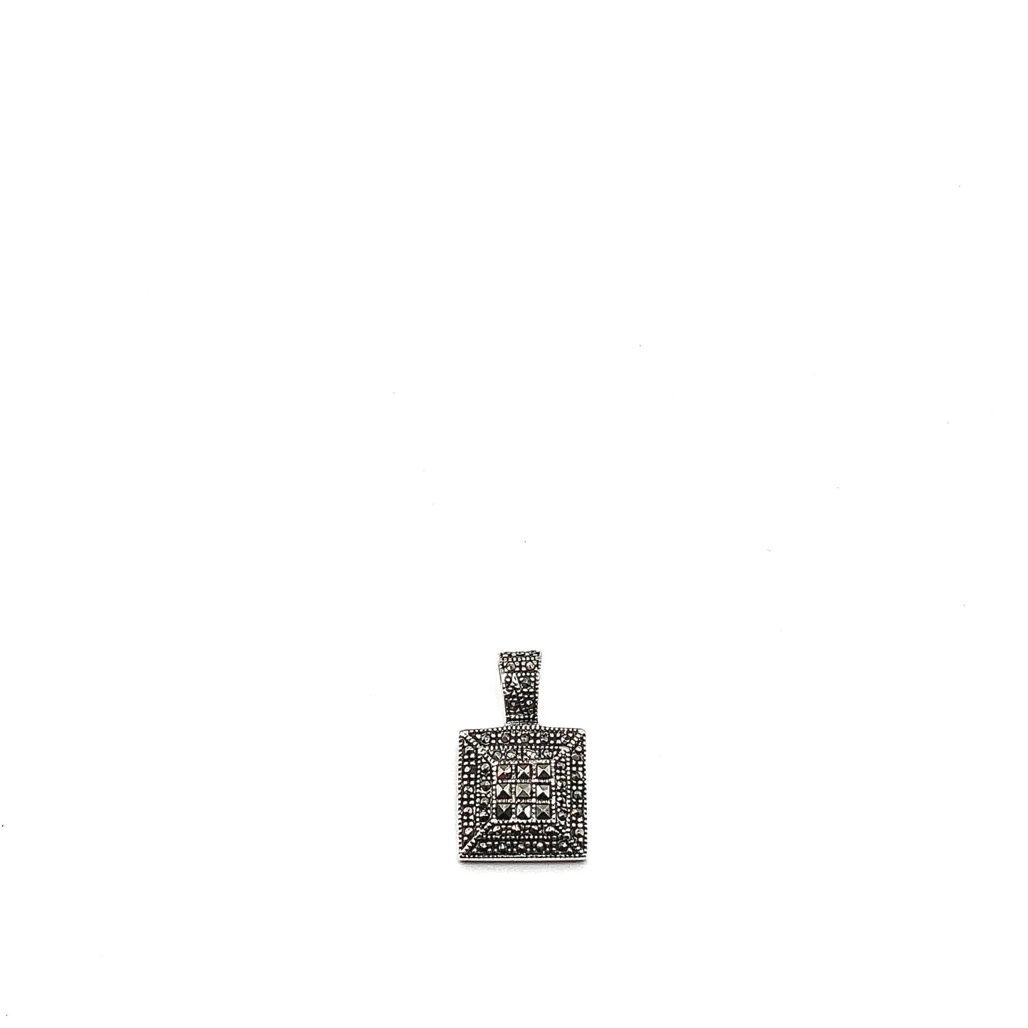 Pendant Silver, Women's Men's Geometric Style Marcasite Stone Sterling Silver Pendant - Estate Jewelry online