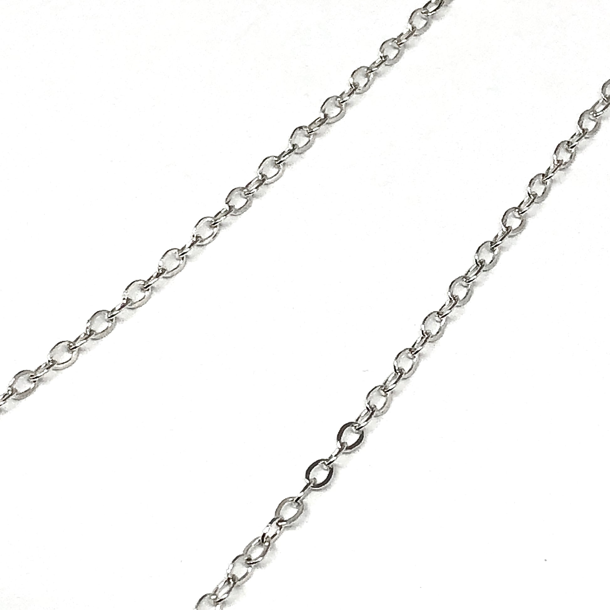 Silver chain on a white background