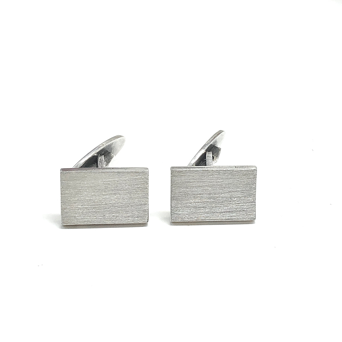 Cufflinks, Vintage Francis Howard Sheffield England, 925 Silver Rectangle Cufflinks