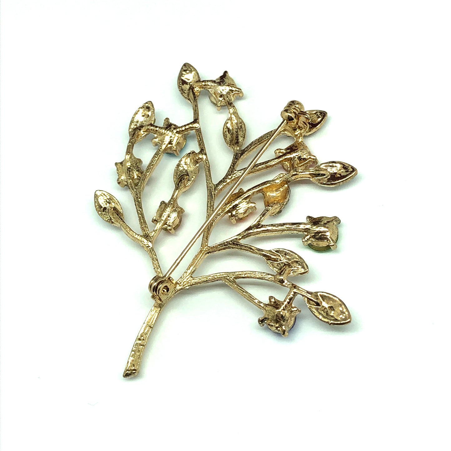 Sparkly Gold Rhinestone Tree Brooch
