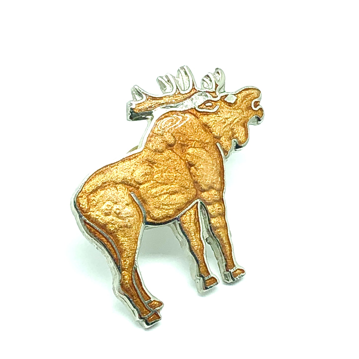 Tie Tacks Brooches | Shimmery Copper Enamel Moose Lapel Pin, Brooch | Discount Estate Jewelry online