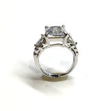 Used Jewelry | Womens Sterling Silver Shimmery & Striking Emerald Cut Cz Ring