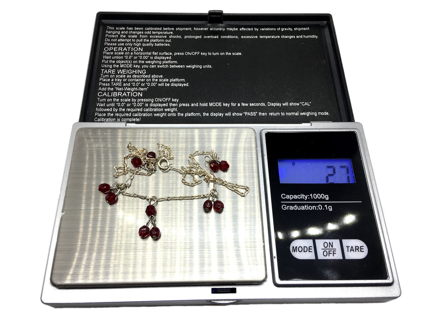 Digital Pocket Scale 1000g - Use for Jewelry, Herbs, Spices, Supplements, Botanicals