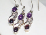 Affordable Earrings | Sterling Silver Amethyst Garnet Stone Earrings Pendant set