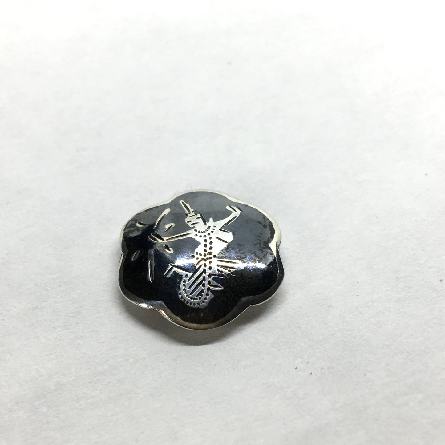 Mens Accessories - Vintage Sterling Silver Black Niello Glinting Siam Goddess Tie Tack / Lapel Pin