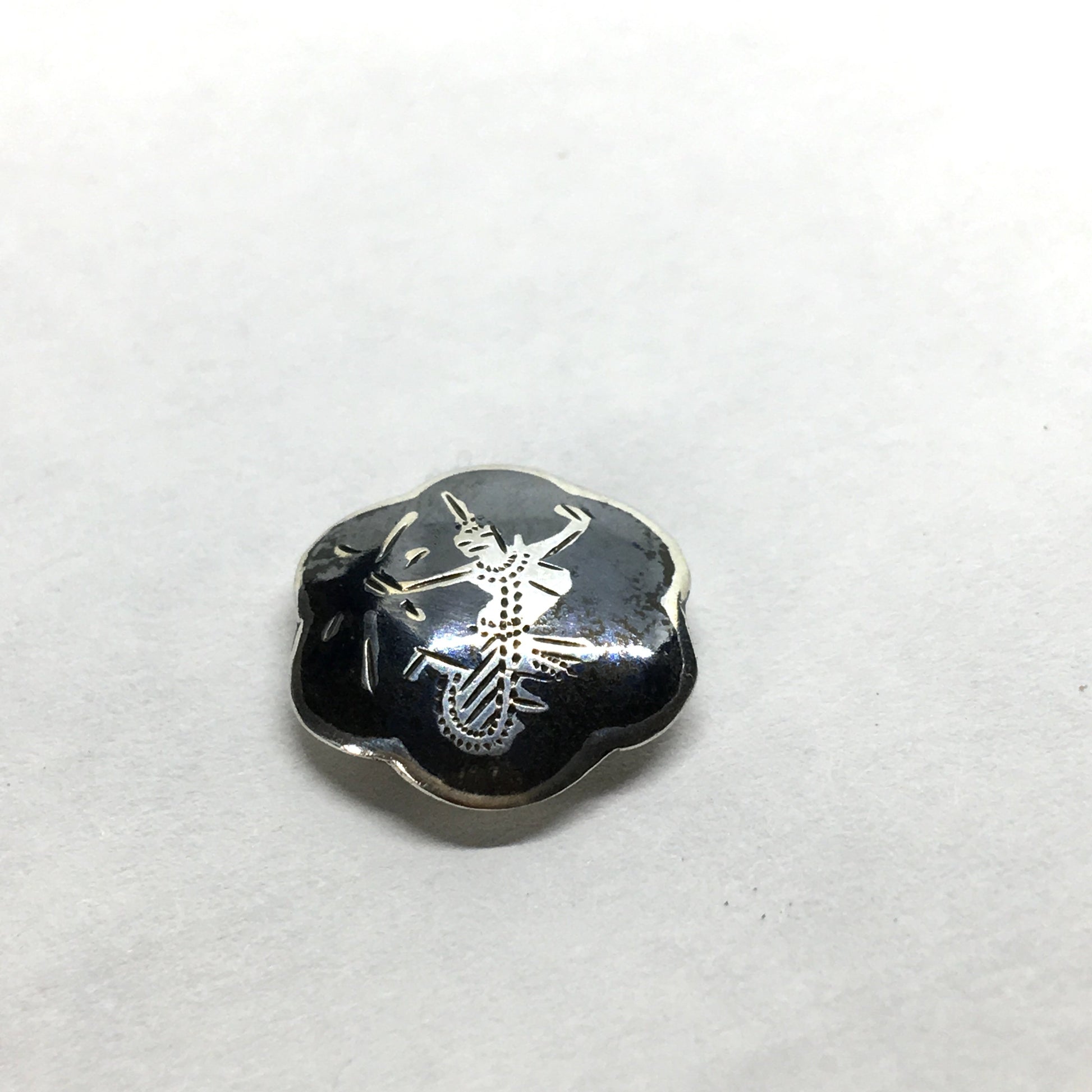 Mens Accessories - Vintage Sterling Silver Black Niello Glinting Siam Goddess Tie Tack / Lapel Pin