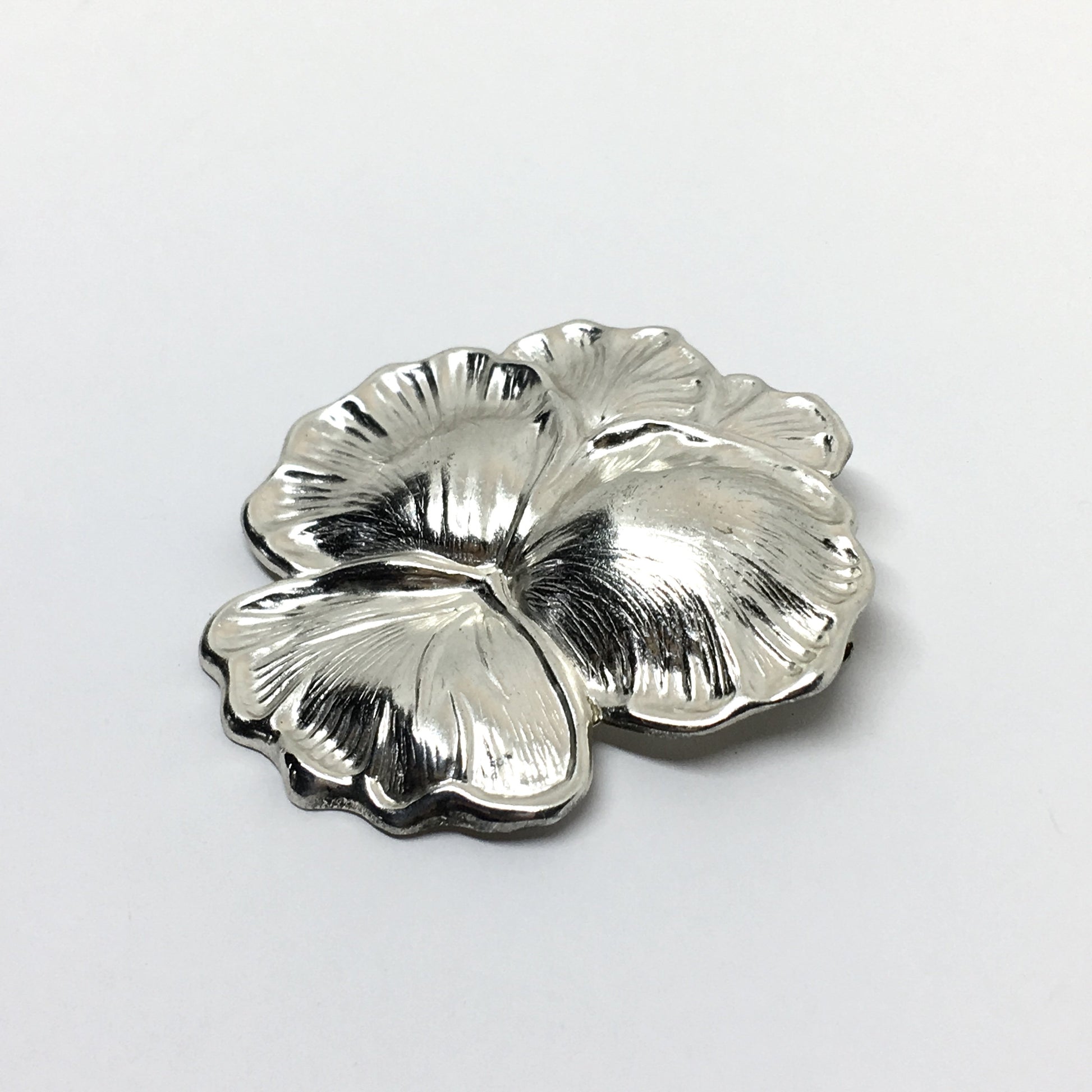 Used Jewelry - Elegant Sterling Silver Iris Flower Convertible Pendant - Brooch / Lapel Pin