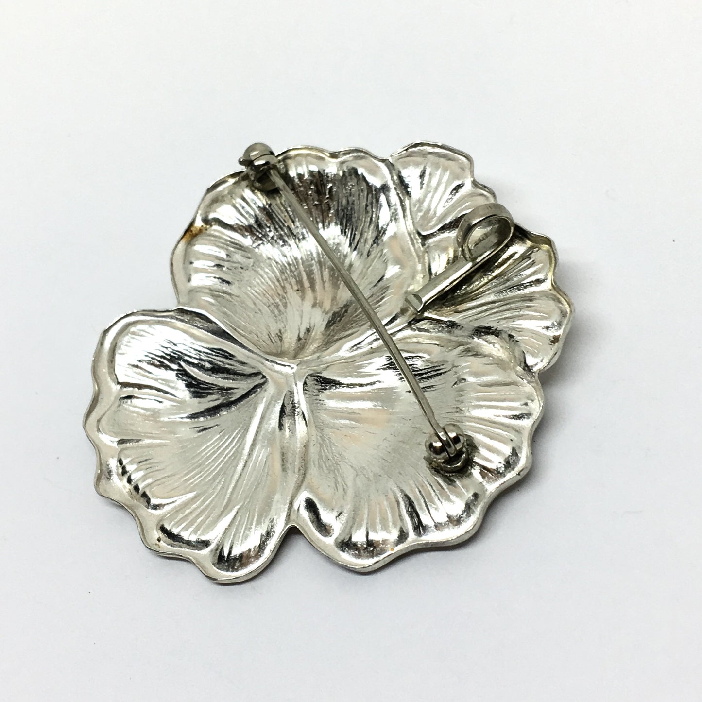 Used Jewelry - Elegant Sterling Silver Iris Flower Convertible Pendant - Brooch / Lapel Pin