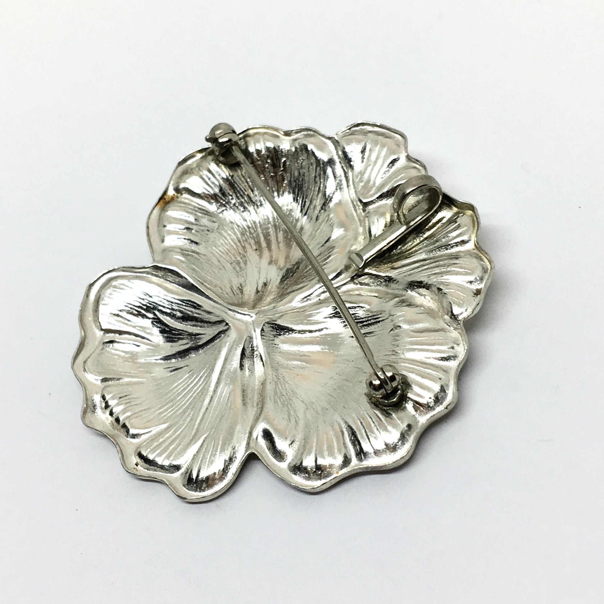 Used Jewelry - Elegant Sterling Silver Iris Flower Convertible Pendant - Brooch / Lapel Pin