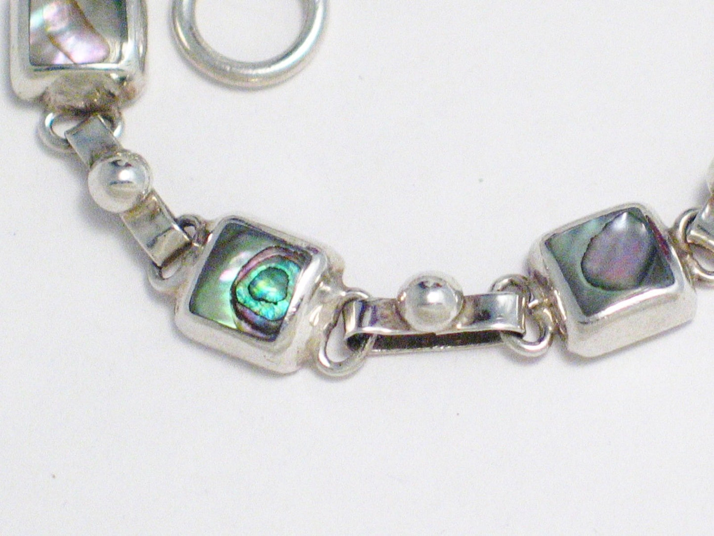 Secondhand Bracelets | Sterling Silver Rainbow Abalone Tennis Bracelet 7.5"