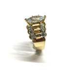 Used Jewelry - Perfectly Imperfect, Gold Sterling Silver Striking Wide Watchband Style Statement Ring