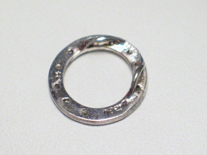 Circle Pendant, Womens Petite Sterling Silver White Cubic Zirconia Stone Halo Pendant