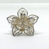 Jewelry > Ring - Vintage Floriculture Flair - Sterling Silver Ornate Filigree 3D Flower Design Ring 7.25 -  online at Blingschlingers.com USA