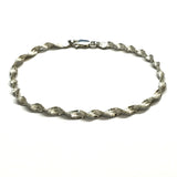 Used Jewelry - Sterling Silver Sandblasted Spiral Rope Design Herringbone Bracelet  7.25" - Blingschlingers Jewelry