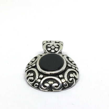 Used Jewelry > Pendant - Men Women Sterling Silver Dark Pool Jet Stone Design Pendant