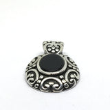 Used Jewelry > Pendant - Men Women Sterling Silver Dark Pool Jet Stone Design Pendant