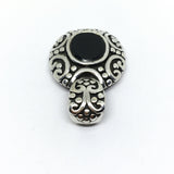 Used Jewelry > Pendant - Men Women Sterling Silver Dark Pool Jet Stone Design Pendant