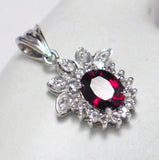 Gold Pendants | 14k White Gold Spessartite Garnet Topaz Pendant | Discount New Overstock Jewelry