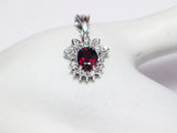Gold Pendants | 14k White Gold Spessartite Garnet Topaz Pendant | Discount New Overstock Jewelry