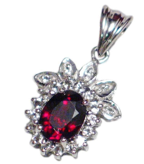 Gold Pendants | 14k White Gold Spessartite Garnet Topaz Pendant | Discount New Overstock Jewelry online only at  Blingschlingers.com