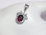 Gold Pendants | 14k White Gold Spessartite Garnet Topaz Pendant | Discount New Overstock Jewelry