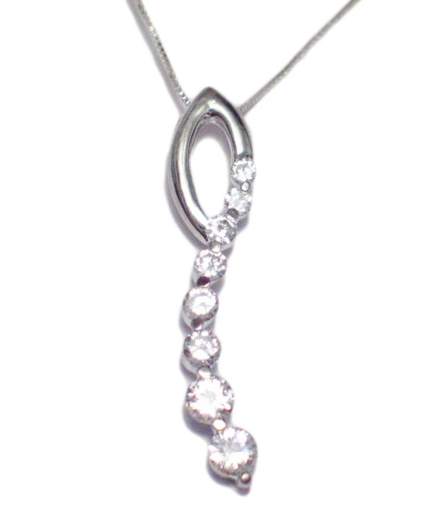 Necklaces | Sterling Silver White Cz Journey Pendant Necklace 18" | Chains