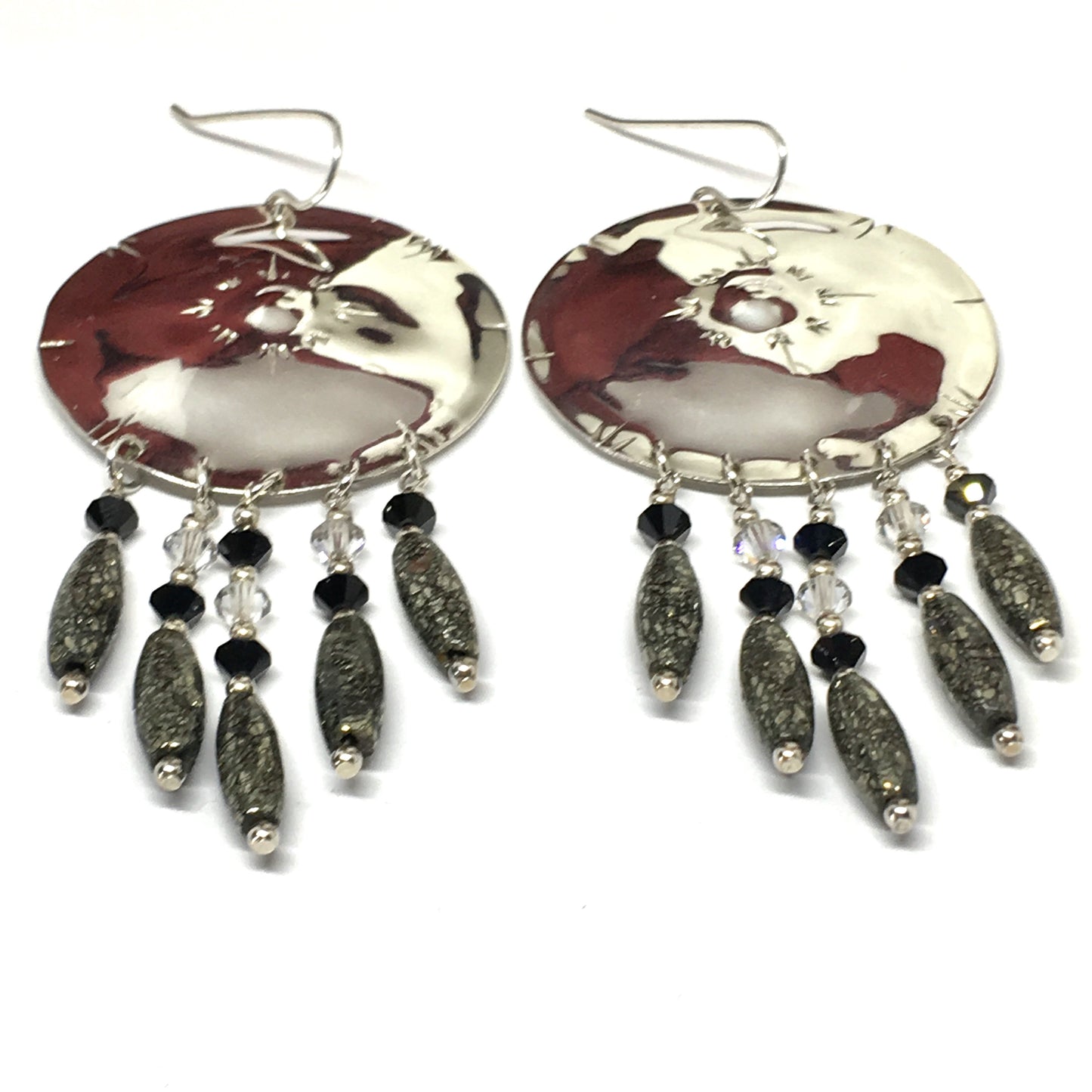 Jewelry | Womens used Sterling Silver Large Tribal Style Dreamcatcher Design Chandelier Earrings