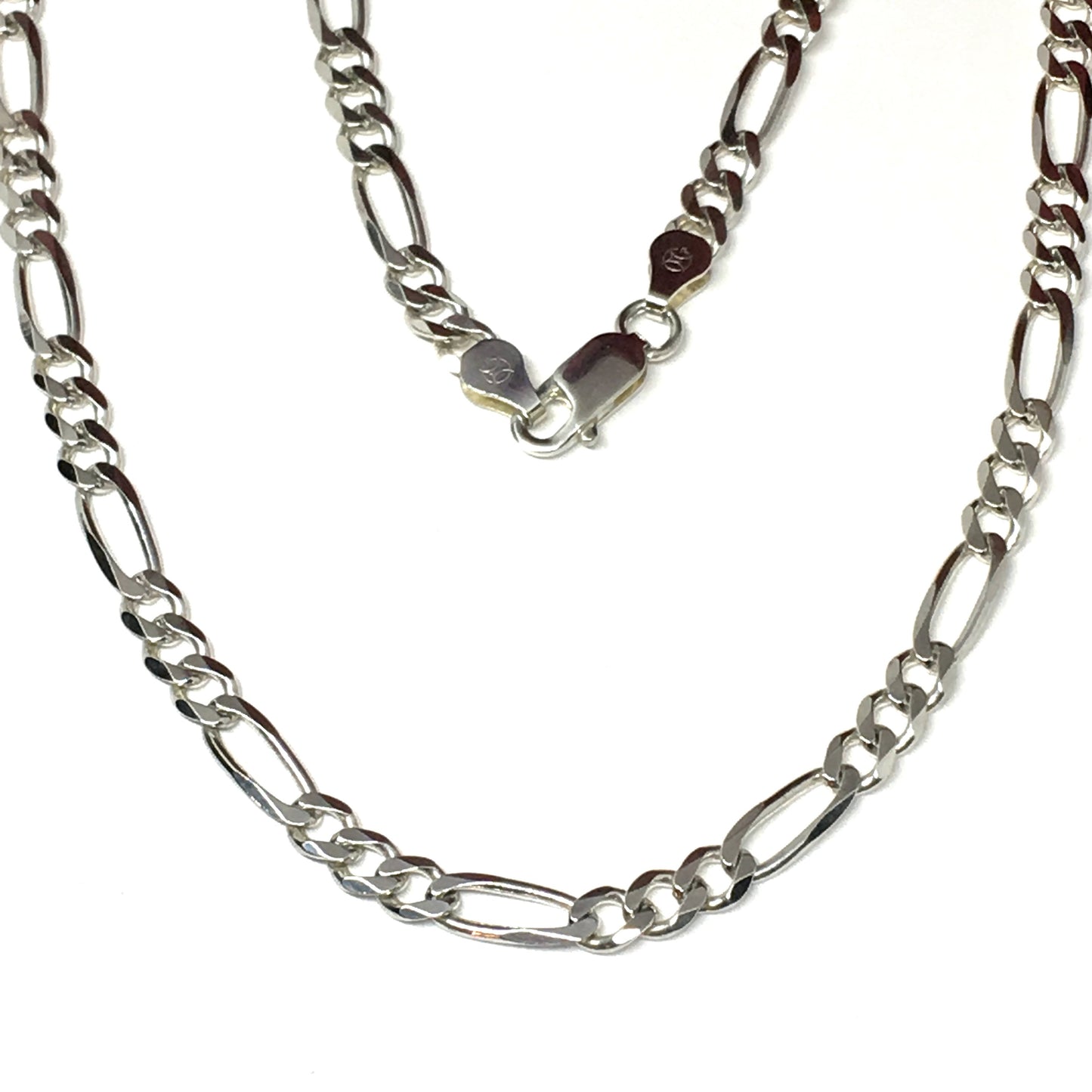 Necklace - Mens Womens Sterling Silver Necklace - 16 Inch Necklace - 5mm Figaro Chain Necklace