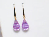 Gold Earrings | Elegant 14k Gold Purple Briolette Dangle Earrings | Estate Fine Jewelry online at Blingschlingers.com