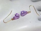 Gold Earrings | Elegant 14k Gold Purple Briolette Dangle Earrings | Estate Fine Jewelry online at Blingschlingers.com