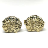 Mens Cufflinks | Vintage Harvey Avedon Sterling Silver Gold Nugget Design Cufflinks