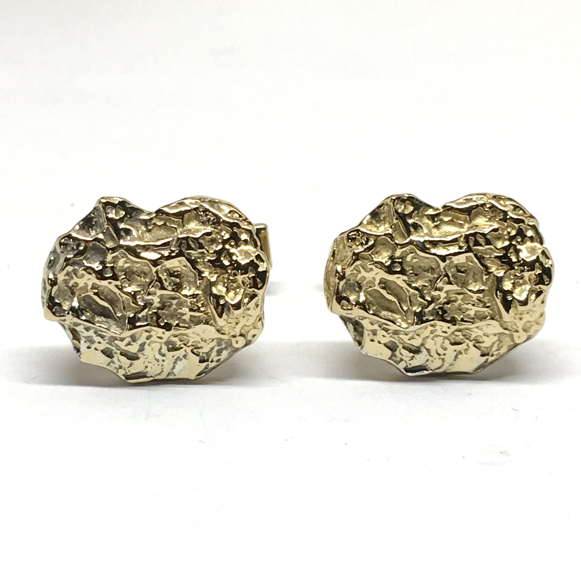 Mens Cufflinks | Vintage Harvey Avedon Sterling Silver Gold Nugget Design Cufflinks